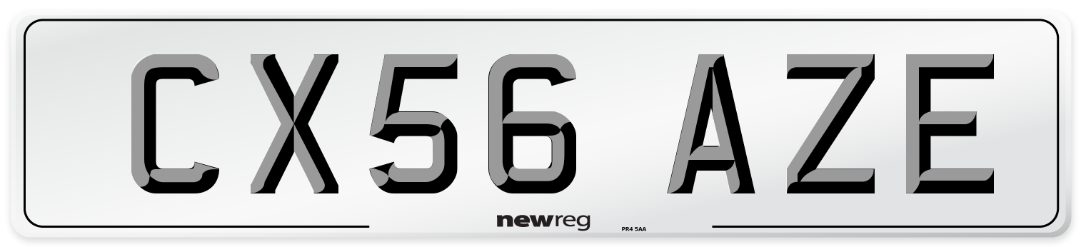 CX56 AZE Number Plate from New Reg